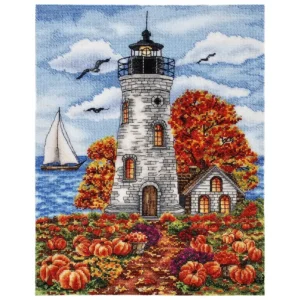 Alisena cross stitch kit 1287 Lighthouse Autumn.